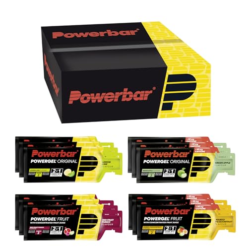 Powerbar - PowerGel Multiflavour Box - 12x41g - High Carb Energie Gele - 2:1 Kohlenhydratverhältnis - Natrium