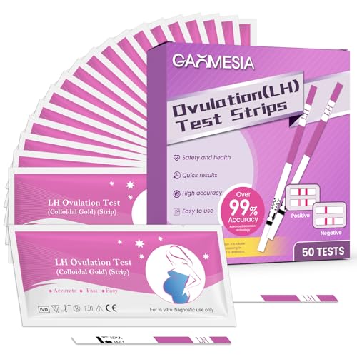 50 Stück Ovulationstest Streifen, Ovulation LH Tests 25 mIU/ml, Fruchtbarkeitstest für Frauen, Kinderwunsch Eisprungtest, Schnelle & Zuverlässige Ergebnisse