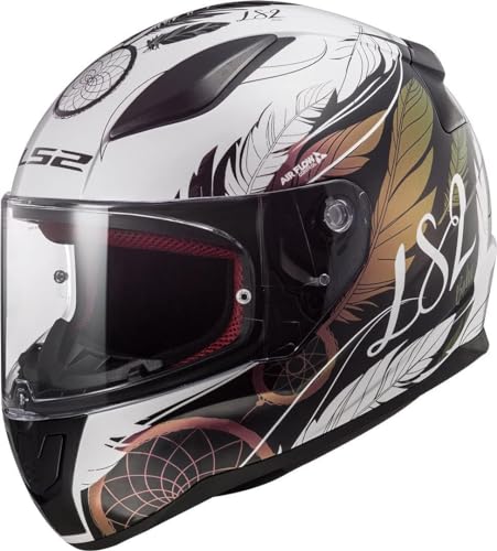 LS2, Integraler Motorradhelm Rapid Boho White Black Pink, M