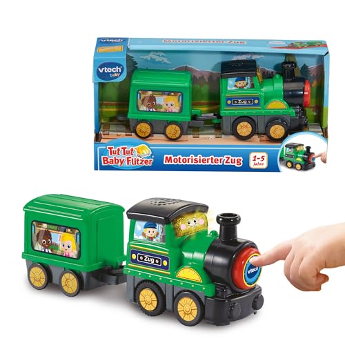 Vtech TUT TUT Baby Flitzer - Motorisierter Zug – Spielzeugzug mit Musik, leuchtender Gesichtstaste und spannenden Geräuschen – Für Kinder von 1-5 Jahren