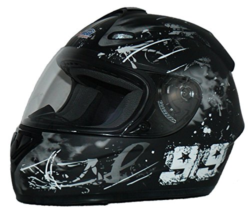 protectWEAR Motorradhelm FS-801-99 schwarz/grau-Gr.M