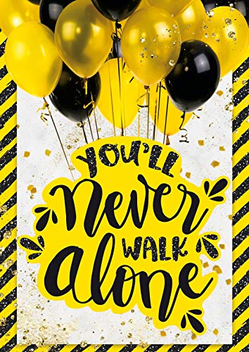 bentino Geburtstagskarte mit MUSIK, spielt You´ll never walk alone (Coverversion) DIN A5 Set mit Umschlag, ein MUSS für jeden BVB Dortmund Fan