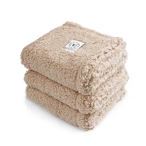 luciphia 1 Pack 3 Decken Super Weich Premium Flauschig Hundedecke Katzendecke für Haustier Hunde Katze Welpe Beige S(45 * 75 cm)