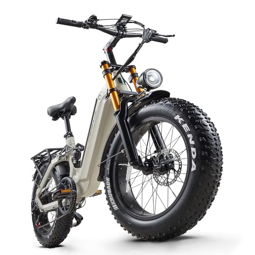 Ficyacto Elektrofahrräder 20x4.0 Zoll E-Bike Herren Damen Mit 48V 20AH Akku All-Terrain E-Mountainbike,7-Gang-Getriebe,Vollfederung City Ebike