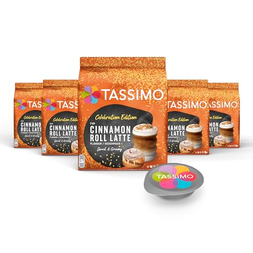 Tassimo Kapseln Limited Edition Cinnamon Roll Latte, 5 x 8 Pads, 40 Kaffeekapseln