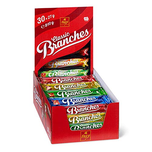 Frey Branches Milk Schokoriegel 30er-Pack - Milchschokoladen-Riegel mit Haselnusscremefüllung - Schweizer Schokolade - Großpackung 30 Stück à 27g einzeln verpackt / 810 g - UTZ-zertifiziert