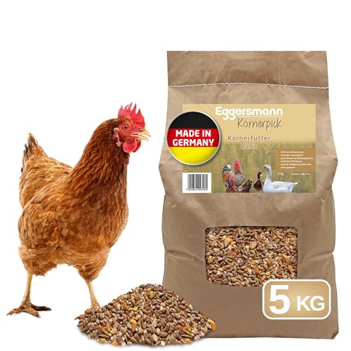 Eggersmann Körnerpick Hühnerfutter 5 kg Körnerfutter Basic - Basic Hühner Körnerfutter Geflügelfutter - Premium Körnermischung für Hühner Gänse und Enten