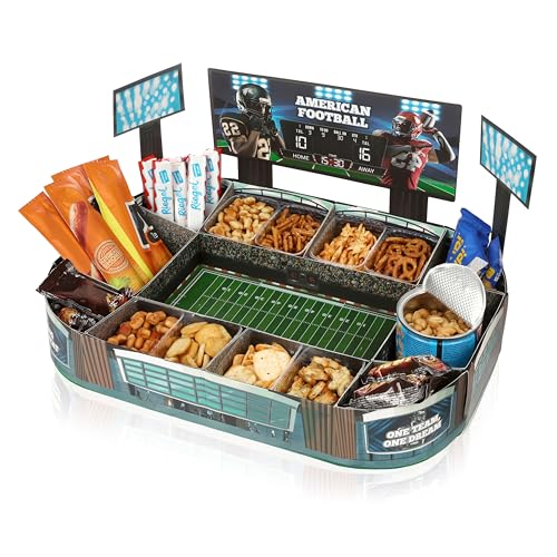 FunX Snack Stadion zum Befüllen - American Football Party Deko - Stadion Schale für Snacks 45 x 32 cm