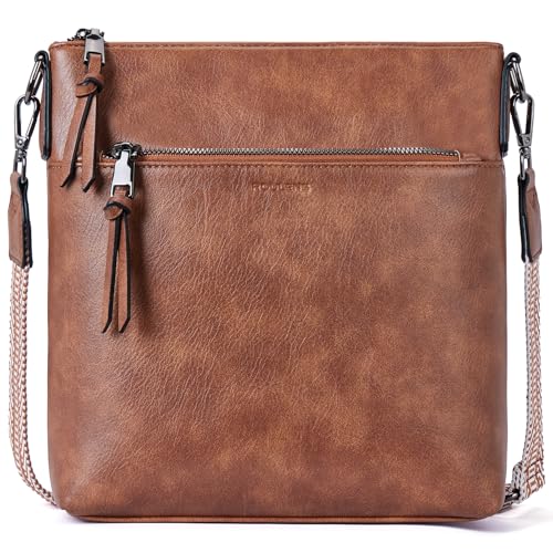 Roulens Mittel Damen Umhängetaschen, Leicht Damen Schultertasche aus Veganes Leder, Crossbody Bags für Frauen mit Verstellbar Abnehmbar Breiter Gurt