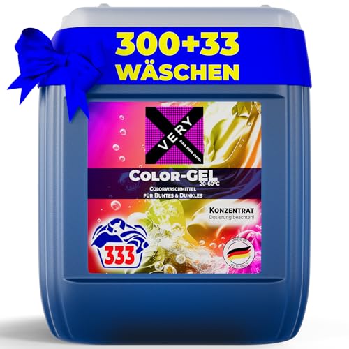 VERY® Color Waschmittel Flüssig Gel [10L KANISTER] - Flüssigwaschmittel für Bunte, Dunkle & Schwarze Wäsche - Buntwaschmittel XXL mit Frischeduft - Vollwaschmittel - Colorwaschmittel (20-60°C)