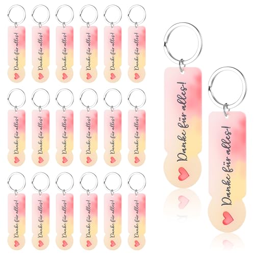 Zocipro 20 Stück Acryl Einkaufswagen Chip Schlüsselanhänger, „Danke für Alles“ Schlüsselanhänger Einkaufschip zum Entfernen von Einkaufswagen für Abschluss, Hochzeit, Taufe, Geburtstag (7 x 2.3cm)