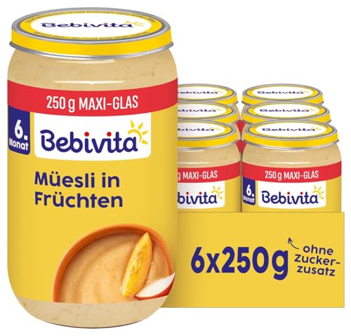 Bebivita Frucht & Getreide Müesli in Früchten, 250g 6er Pack (6x250g)