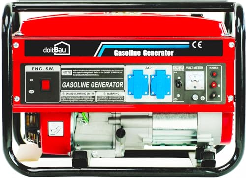 Stromgenerator mit Benzin | Stromerzeuger Notstromaggregat leise | 5 Steckdosen 3x 230V / 1x 400V / 1x 12 V | 7 PS (6 kW Anschlussleistung((2 Steckdosen (3000W BS3500)))