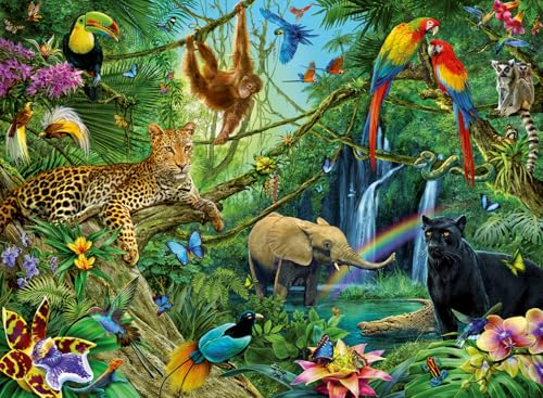 Ravensburger Kinderpuzzle - 12660 Tiere im Dschungel - Tier-Puzzle für Kinder ab 8 Jahren, mit 200 Teilen im XXL-Format