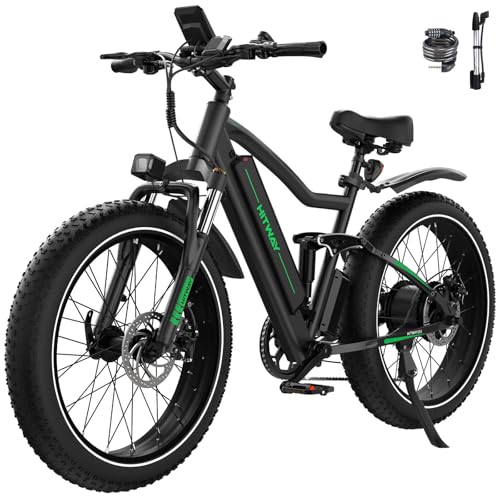 HITWAY E Bike Elektrofahrrad für Erwachsene 26 Zoll 4.0 Fat Tire Ebikes, 48V 15Ah Mountain E-MTB Fahrrad,Pedelec,7 Gang,bis 70-150km