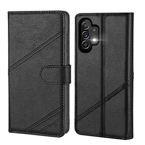 KRAFTCARE Handyhülle für Samsung Galaxy A13 4G/5G/A04S Hülle, [Kartenfach] [Stand] Flip Case Leder Stoßfeste Schutzhülle Klapphülle für Samsung A13 4G/5G Hülle, Schwarz