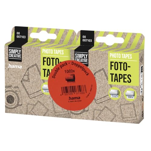 Hama Fototapes 1.000 Stück (2 x 500 Fotokleber, doppelseitig selbstklebende Klebepads, Klebepunkte geeignet für Fotoalbum und Scrapbook, eckig, in Spenderbox) weiß