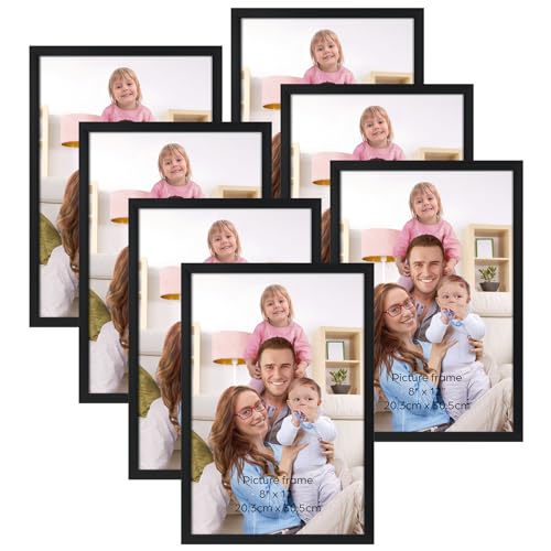 Giftgarden 7 Stück Bilderrahmen 20x30 cm für Fotos und Bilder, Schwarz Fotorahmen Set Collage, Wand- oder Tischaufsteller