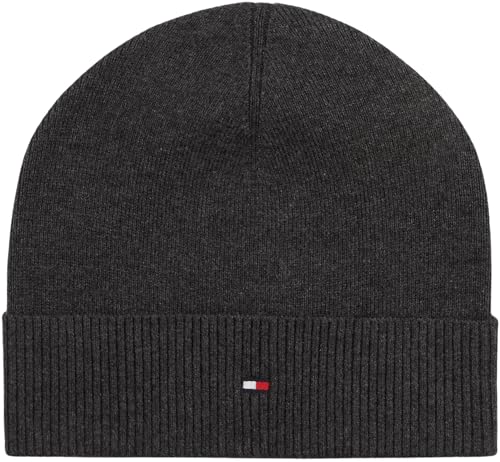 Tommy Hilfiger Herren TH Flag Lightweight Beanie AM0AM14068 Beanie, Schwarz, Einheitsgröße, Schwarz (Schwarz), Einheitsgröße