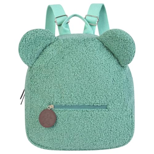 Aomig Plüsch Rucksack Kindergartenrucksack Kleinkind Rucksack Kindergarten Schultasche für Jungen Mädchen Kinder Tierischer Kinderrucksack Tier Cartoon Mini Tasche Kinder Rucksack für 2-6 Jahre (Grün)