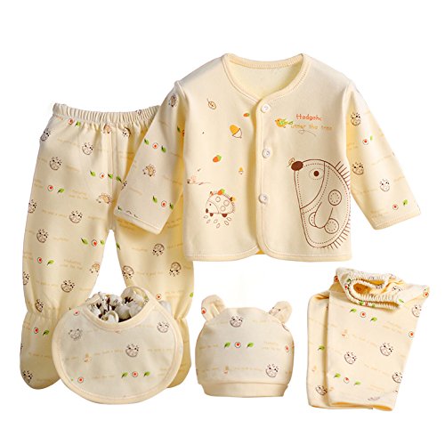 Gajaous 5 STÜCKE Neugeborene 0-3 M Jungen Mädchen Baby Baumwolle Kleidung Tops Hut Hosen Anzug Outfit Sets OneSize