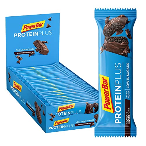 Powerbar - Protein Plus - Low Sugar - Chocolate-Brownie - 30x35g - Riegel mit nur 107 Kcal - Fitnessriegel mit Ballaststoffen