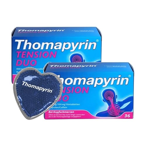 Doppelpack Set mit THOMAPYRIN TENSION DUO 400 mg/100 mg Filmtabletten (2x36St) + Thomapyrin Kühlherzen