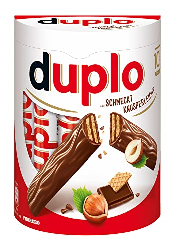 Duplo Einzelriegel – Schmeckt knusperleicht – 1 Packung mit je 10 Einzelriegeln (10x 18,2g)