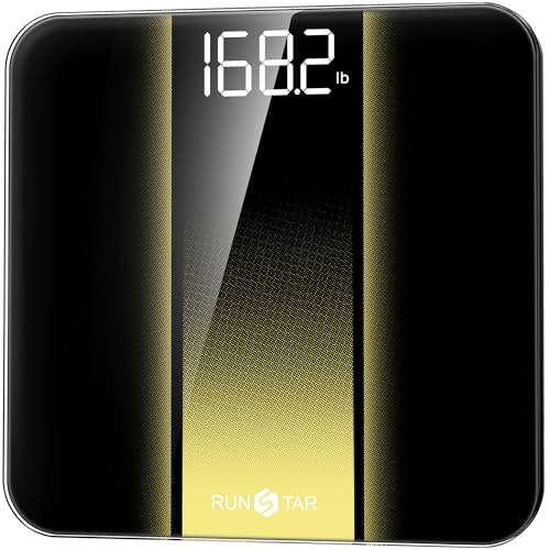 RunStar Digitale Personenwaage mit hoher Präzision, gut lesbarem LED-Display, genaue Waage mit 6 mm gehärtetem Glas, 400 lb