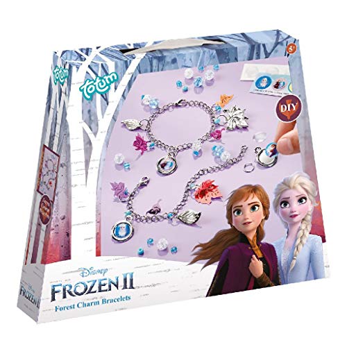 Disney Frozen II Bettelarmbänder-Set: Bastle Deine eigenen Frozen II Kettenarmbänder mit silberfarbenen Blättchen, schönen Perlen und Aufklebern von Anna und Elsa, weiß