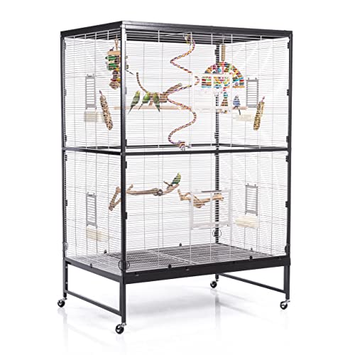 Montana Cages | Vogelvoliere Voliere Vogelkäfig Vogelhaus Käfig XXL ca. 120 x 81 x 180 cm Casa 120 - Antik/Platinum