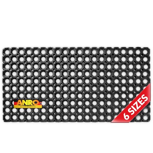 ANRO Ringgummimatte Gummimatte Fußmatte Schmutzfangmatte Wabenmatte Lochmuster Ringmatte für Indoor und Outdoor 40x80cm
