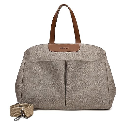 Vllcsla Wickeltasche Kinderwagen Damen Wasserdicht, Khaki, mit 2 Kinderwagen Haken & Isoliertasche, Elegante Wickeltasche Große, Universal Baby Taschen Multifunktions für Mama Papa, 38x15x27 cm