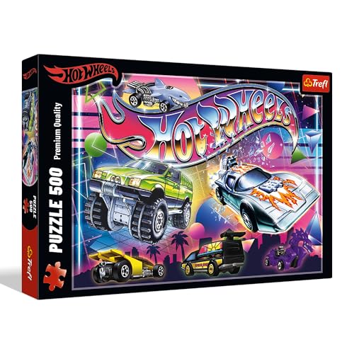Trefl - Hot Wheels: Die 1980er Jahre – 500-teiliges – DIY-Puzzle, kreative Unterhaltung für Erwachsene und Kinder ab 10 Jahren
