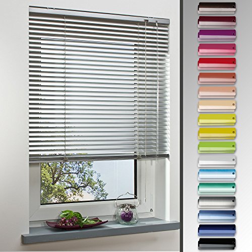 Alu-Jalousie, Aluminium-Jalousie / 180 x 160 Silber/Wand-und Deckenmontage, Rollo, Jalousie