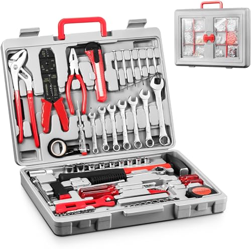 555-teiliges Werkzeugset, Werkzeug-Set mit Kunststoff-Werkzeugkasten-Koffer, Haushaltswerkzeug-Set, Autoreparaturwerkzeugsatz, profi werkzeugkoffer gefüllt, Universal-Haushalts-Werkzeugkoffer