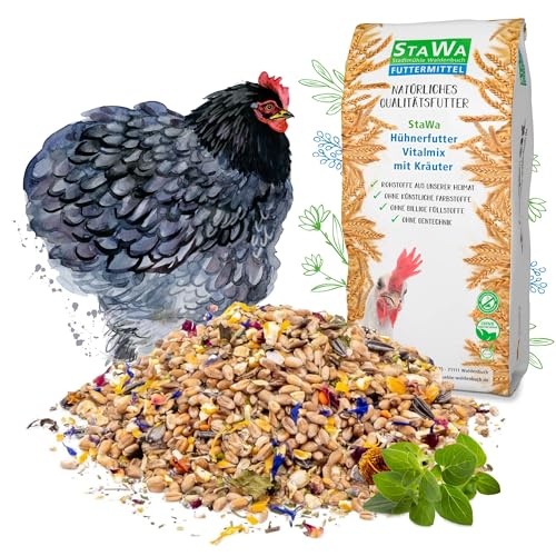StaWa Hühnerfutter Vitalmix mit Kräuter, das Beste Geflügelkörnerfutter, ohne Gentechnik, 25 kg