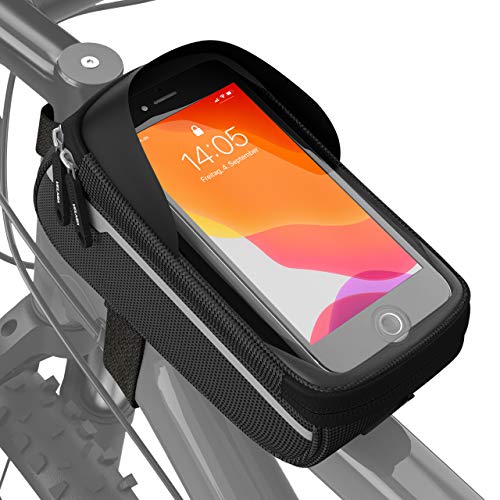 VELMIA Fahrrad Rahmentasche Wasserdicht - Handyhalterung ideal zur Navigation - Fahrradtasche Rahmen, Fahrrad Handytasche, Fahrradzubehör