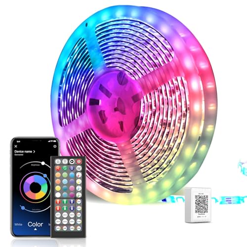 LED Strip 30m, Bluetooth LED Streifen,RGB LED Strip Farbwechsel LED Lichterkette mit Steuerbar via App, Fernbedienung, Sync mit Musik, Bänder für Schlafzimmer TV Zuhause Schrankdek