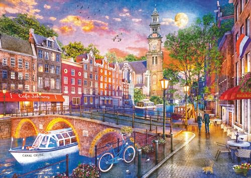 Ravensburger Puzzle 12000884 - Sonnenuntergang Amsterdam - 1000 Teile Puzzle für Erwachsene und Kinder ab 14 Jahren, Stadt-Puzzle Amsterdam