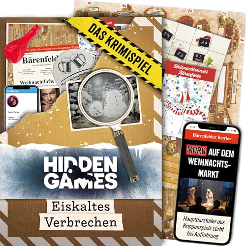 Hidden Games Tatort - Eiskaltes Verbrechen - Der Winterkrimi - Deutsch - Realistisches Krimispiel, spannendes Detektivspiel, Escape Room Spiel