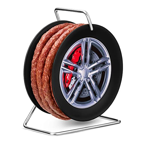 WURSTBARON® Wurstfelge - Snack Wurst Mini-Kabeltrommel auf Felge - 3,5 Meter Wurst nach Krakauer Art - 240 g