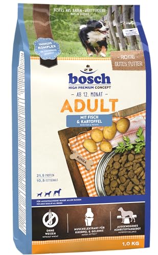bosch HPC Adult mit Fisch & Kartoffel | Hundetrockenfutter für ausgewachsene Hunde aller Rassen | 1 x 15 kg