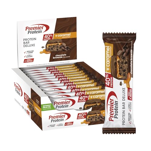 Premier Protein - Protein Bar Deluxe 40% - Chocolate Brownie - 12x50g - Low sugar - Low Carb - palmölfrei