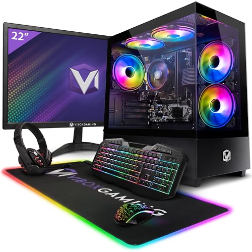 Vibox I-505 Gaming PC Set Komplett • Monitor 22 Zoll • AMD Ryzen 3 3200G 4,0GHz • Radeon Vega 8 • 16GB RAM • 500GB NVMe M.2 SSD • Linux OS • WLAN