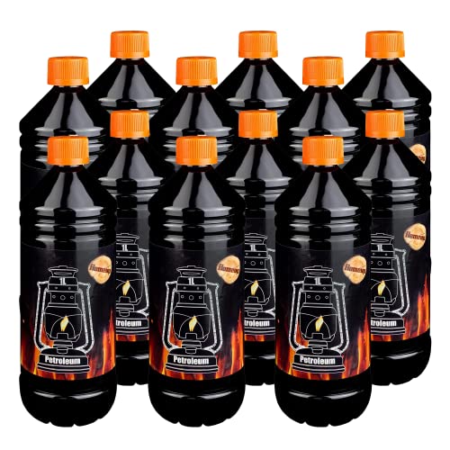 Flameup Petroleum für Petroleumheizung, -ofen oder Lampe, 12 L hochreines Kerosin zur Verbrennung in Kamin, Heizung oder Lampe, verbrennt rückstandsfrei und geruchlos