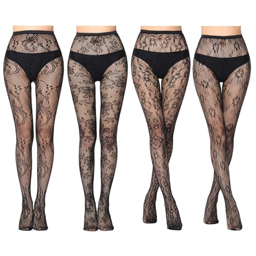 BDSHUNBF 4Pack Strumpfhose Ultra Transparente Fein-Strumpfhose Matte Optik Bequemer Bund Damen, Strumpfhosen (DE/NL/SE/PL, Alphanumerisch, Einheitsgröße, Regular, Regular, 4, Schwarz)