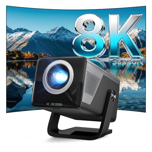 [8K 4K unterstützt/2000 ANSI/KI Visuelle Kalibrierung] Native 1080P UHD Smart Beamer mit Android 14 OS, X7 Projektor mit Hi-Res Audio KI Auto Fokus&Keystone/Wi-Fi 6&Bidirektionales Bluetooth 5.4/200