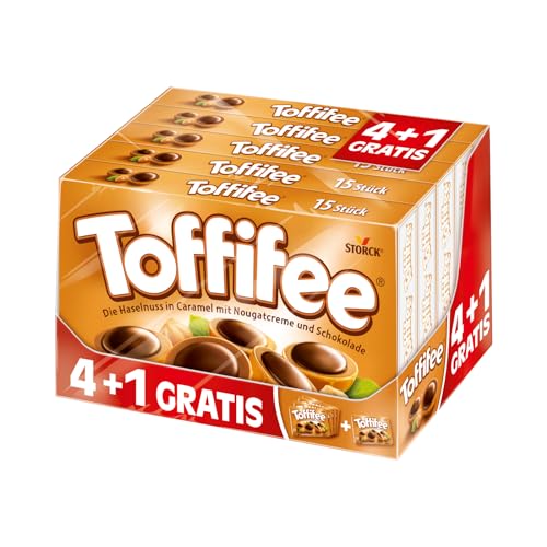 Toffifee 4+1 Gratis 1x75-er (1 x 625g) / Haselnuss in Karamell, Nougatcreme und Schokolade
