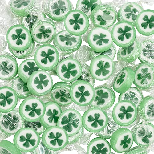 FOOD crew 500g Kleeblatt Bonbons einzeln verpackt - Rocks Hochzeitsbonbons für Gäste - zu Hochzeit Taufe Valentinstag Muttertag Kommunion – Glücksbonbons Kleeblatt - Herzbonbons